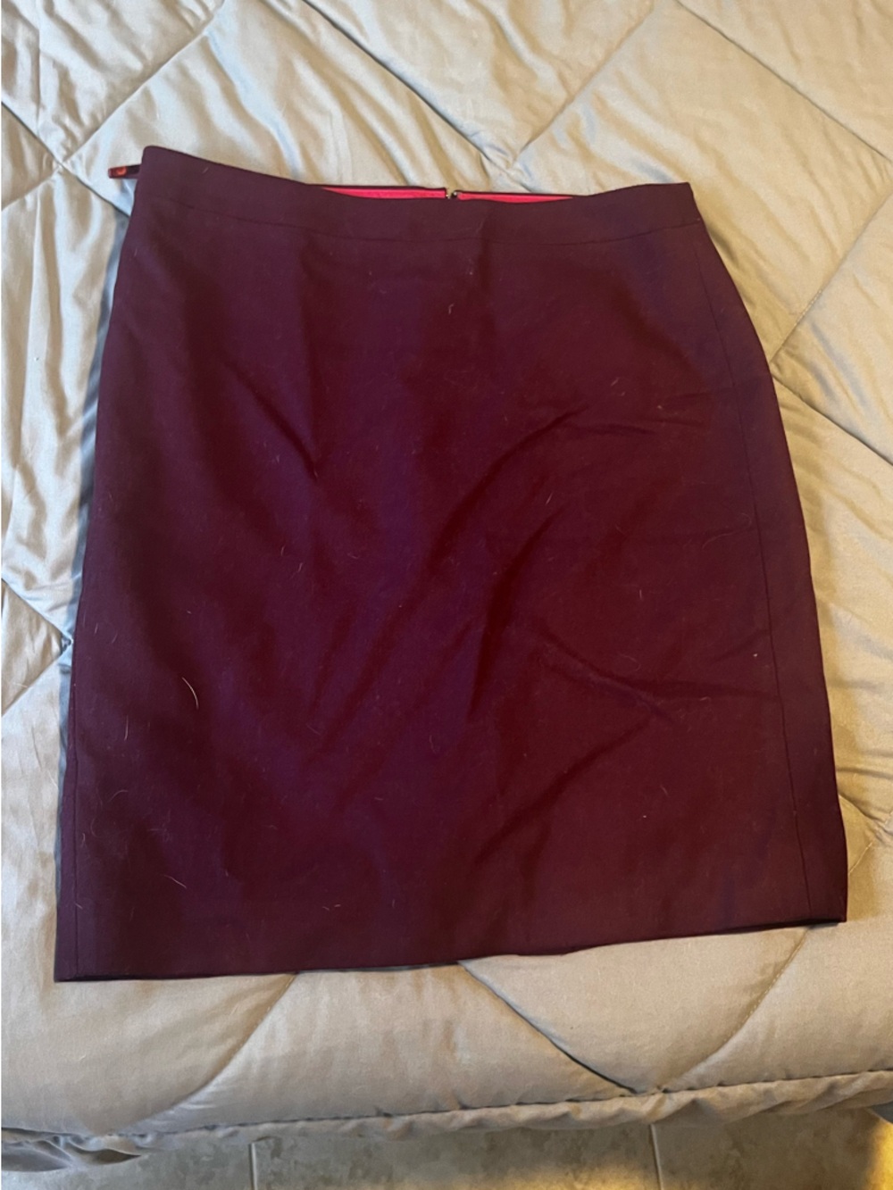 J.Crew Pencil Skirt | Size 10 | Burgundy Wool Blend Knee Length